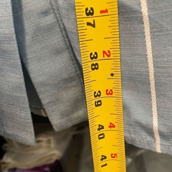 Gal Meets Glam Collection Button Front Surplice Dress Blue With White Stripes Si - Picture 10 of 14